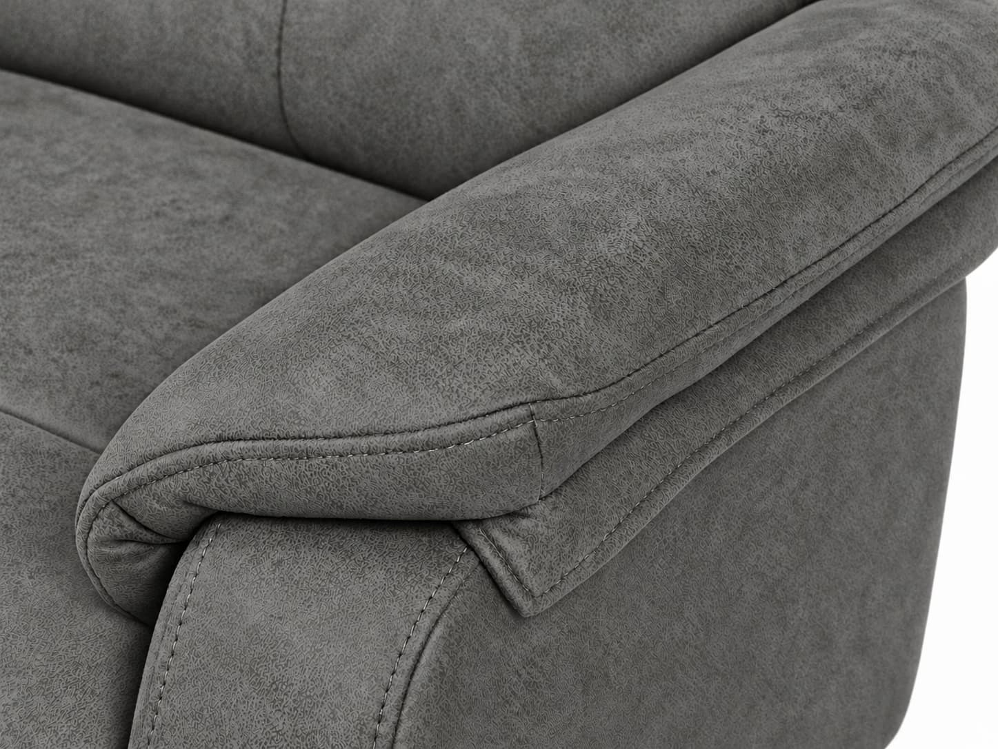 Detalle del brazo y costuras del sillón Siesta